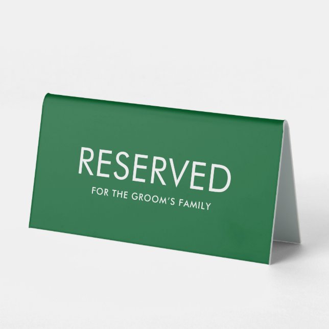 Minimalist Elegant Reserved Table Tent Sign  Tischaufsteller (Vorderseite)