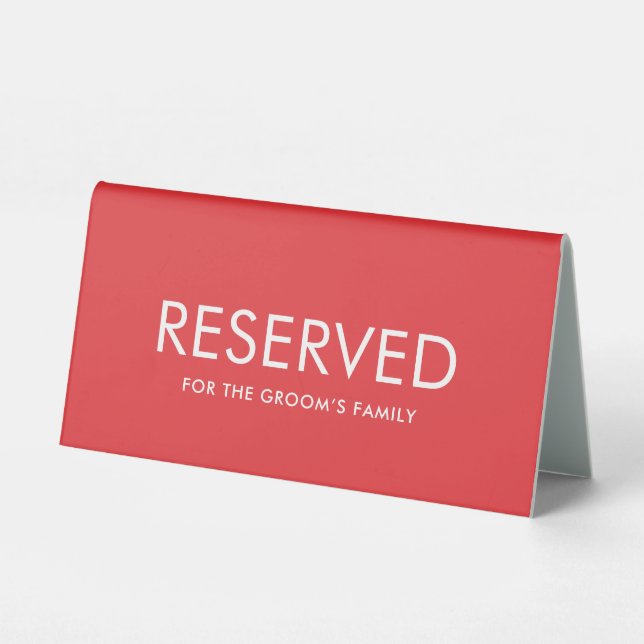 Minimalist Elegant Reserved Table Tent Sign  Tischaufsteller (Rückseite)