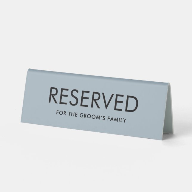 Minimalist Elegant Reserved Tischaufsteller (Vorderseite)