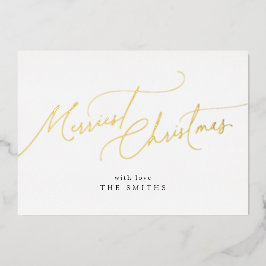 Minimalist Elegant Schrift Frohe Weihnachten Folien Feiertagskarte