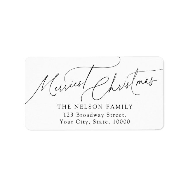 Minimalist Elegant Script Christmas Return Address Adressaufkleber (Vorne)