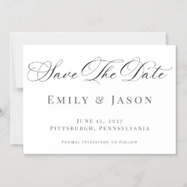 Minimalist Elegant Script Save the Date Card Magneteinladung