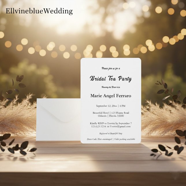 Minimalist Elegant Typography Bridal Tea Party Einladung (Von Creator hochgeladen)