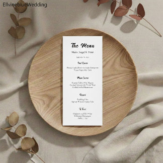 Minimalist Elegant Typography Wedding Menu