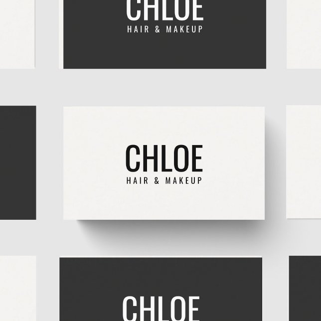 Minimalist Elegant Warm White Black Bold Beauty Visitenkarte (Von Creator hochgeladen)