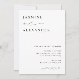 Minimalist Elegant Wedding Invitation Card Einladung