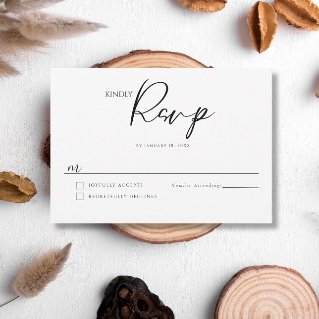 Minimalist Elegant Wedding RSVP Karte (Von Creator hochgeladen)