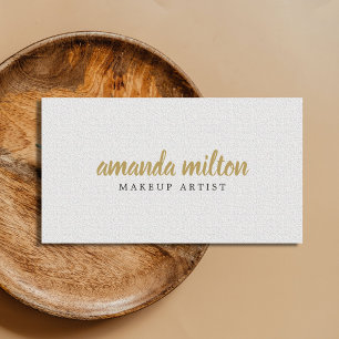 Minimalist Elegante Textur Weiße Visagistin Visitenkarte
