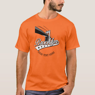 Minimalist Elegantes Brooklyn-Design Orange T-Shir T-Shirt