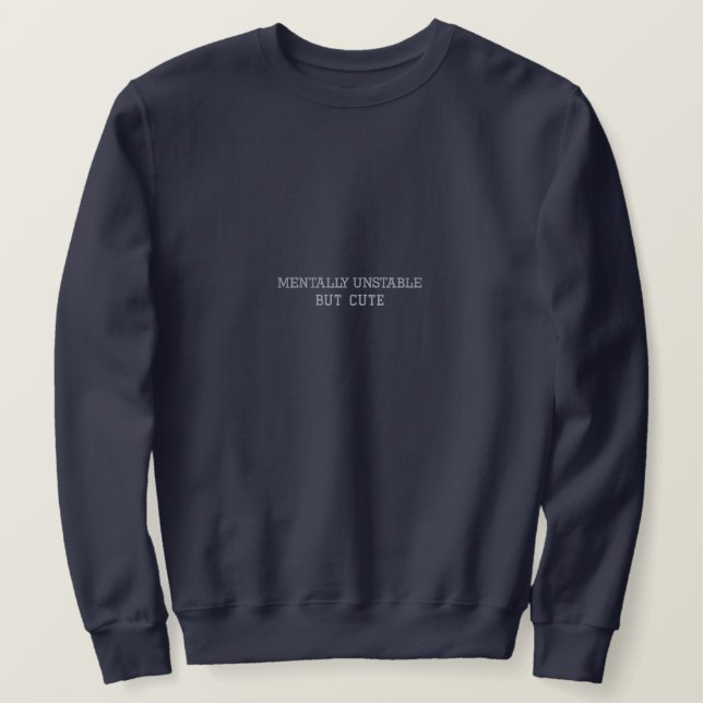 Minimalist Embroidered Custom Text Sweatshirt (Design vorne)