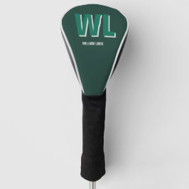 Minimalist Emerald Green Personalized Monogram  Golf Headcover