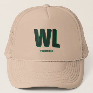 Minimalist Emerald Green Personalized Monogram  Truckerkappe