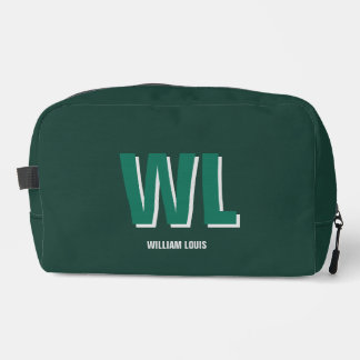 Minimalist Emerald Green Personalized Monogram  Waschbeutel