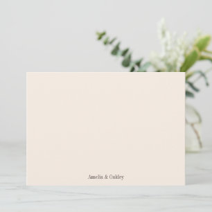 Minimalist Erdige Braune Elegante Hochzeit individ Dankeskarte