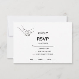 Minimalist Eternal Bond Line Art Wedding RSVP Card Karte