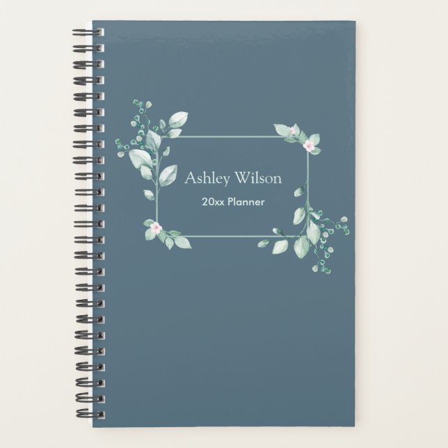 Minimalist Eucalyptus Greenery Botanical Planner (Devant)