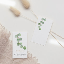 Minimalist Eucalyptus Leaf Green Gold Visitenkarte
