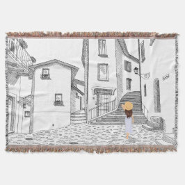Minimalist European Street Illustration Decke