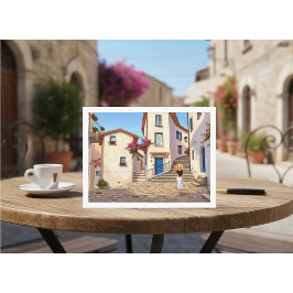 Minimalist European Street Illustration Postkarte