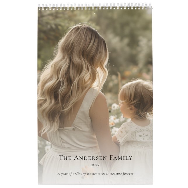 Minimalist Family Photo Personalized Wall  Kalender (Titelbild)