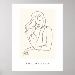 Minimalist Female Line Art Poster | Abstract Woman