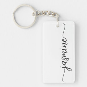 Minimalist Femininer Einfacher Monogramm-Name Skri Schlüsselanhänger