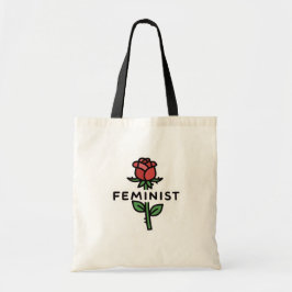 Minimalist Feminist Rose Tragetasche