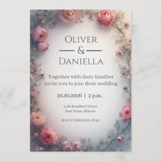 Minimalist Floral Christian Wedding Invitation