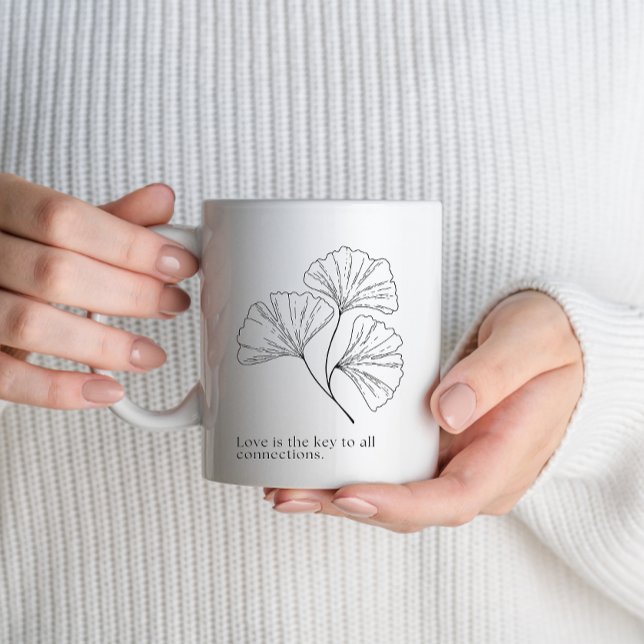 Minimalist Floral | Inspirational Heartfelt Quote Kaffeetasse (Von Creator hochgeladen)