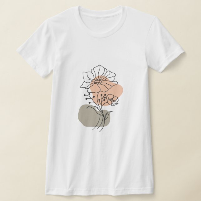Minimalist Floral Line Art T-Shirt (Poser)