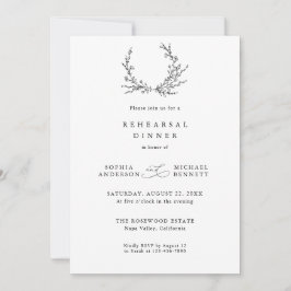 Minimalist Floral Line Art Wedding Rehearsal Einladung