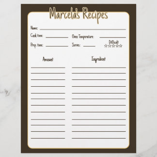 Minimalist Floral Mexican Recipe Pages for Binder 