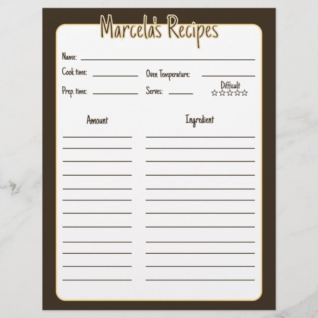 Minimalist Floral Mexican Recipe Pages for Binder  (Vorderseite)