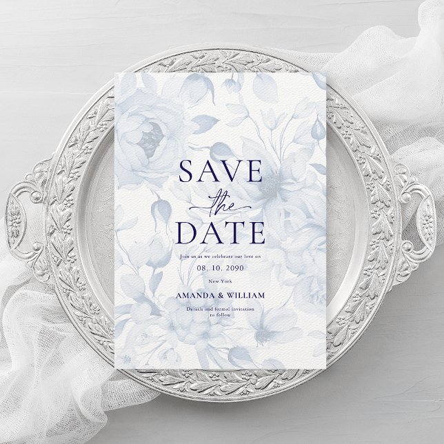 Minimalist Floral Save the Date Einladung (Von Creator hochgeladen)