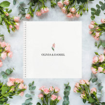 Minimalist Floral Wedding Guest Book