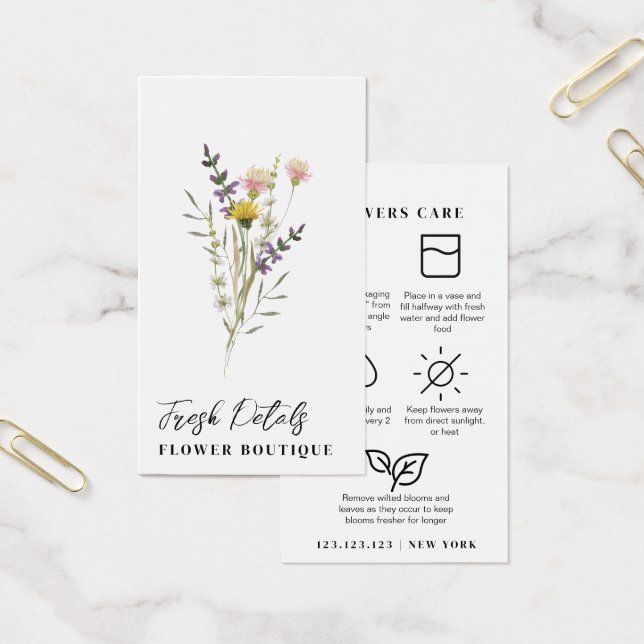 Minimalist Flowers Care Florist Card (Büro)