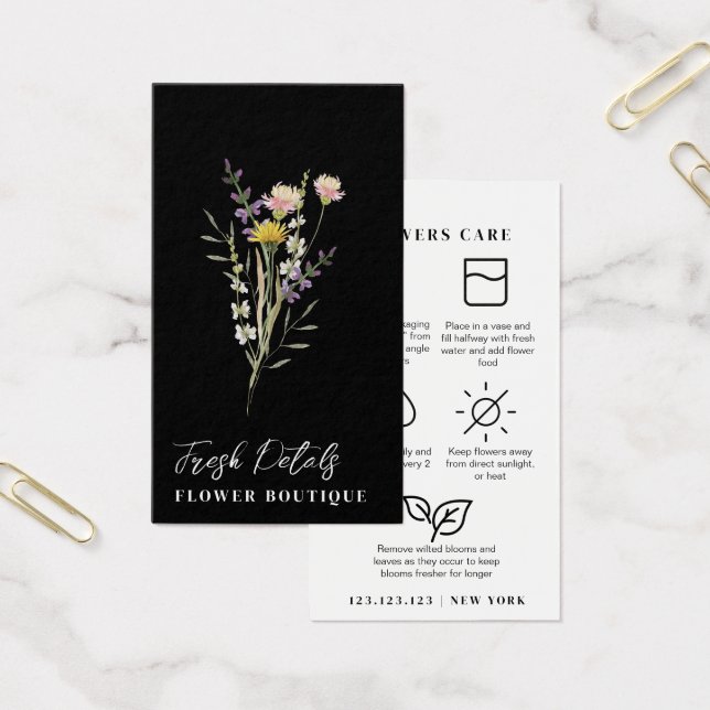 Minimalist Flowers Care Florist Card (Büro)