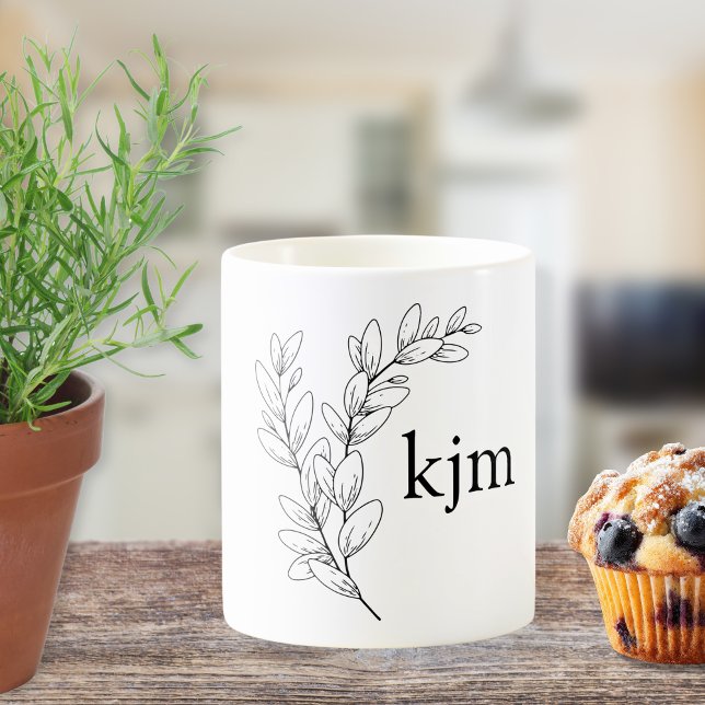 Minimalist Foliage Monogram  Kaffeetasse (Von Creator hochgeladen)