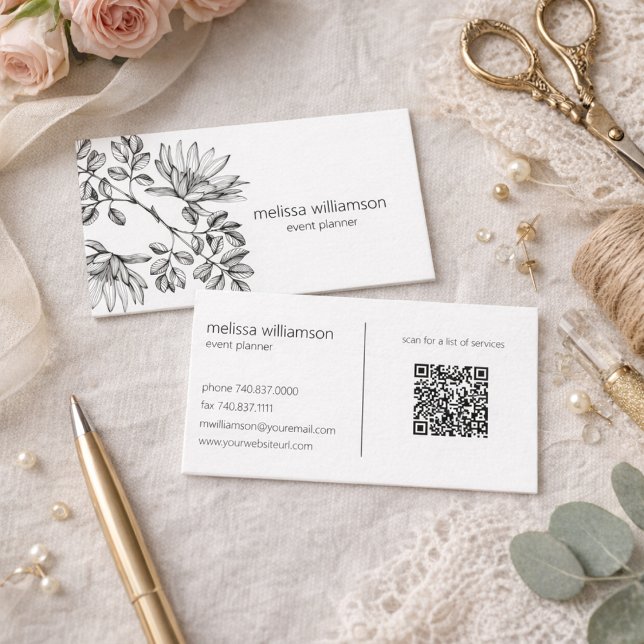 Minimalist Foliage QR Code  Visitenkarte (Von Creator hochgeladen)