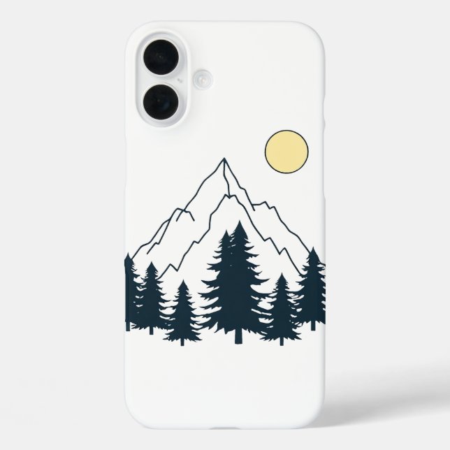 Minimalist Forest and Mountain Phone Case (Rückseite)