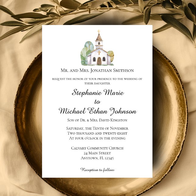 MINIMALIST Formal Church Wedding Invitations Einladung (MINIMALIST Formal Church Wedding Invitations)