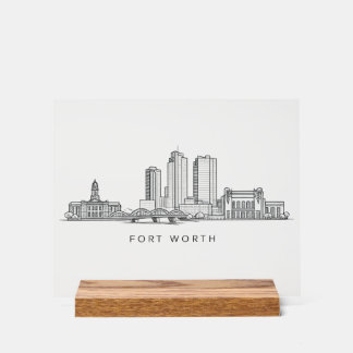 Minimalist Fort Worth Skyline Line Art