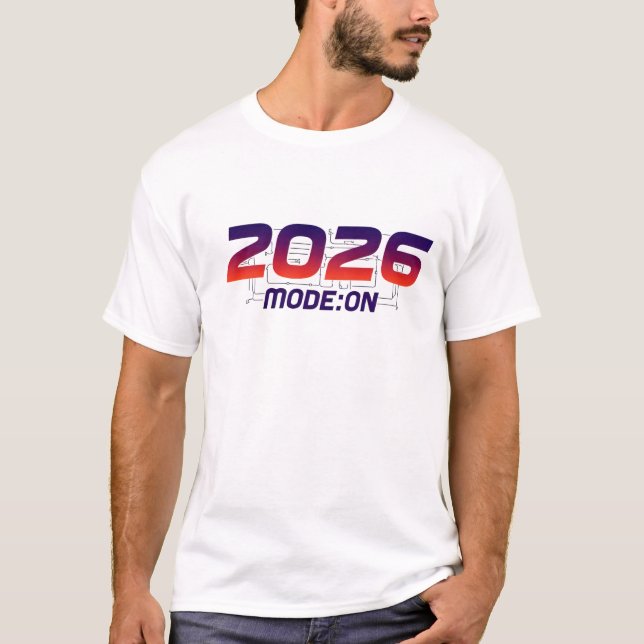 Minimalist futuristic font: ‘2025 MODE: ON’, glowi T-Shirt (Vorderseite)
