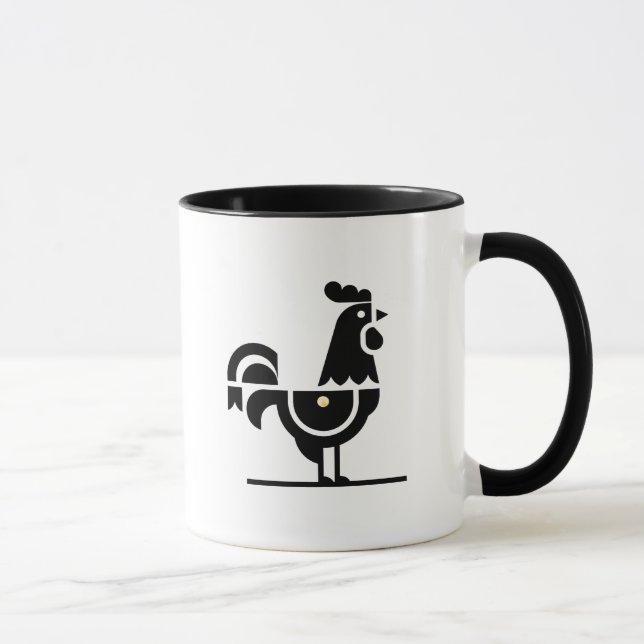 Minimalist Galo de Barcelos Mug – Portuguese Roost (Droite)