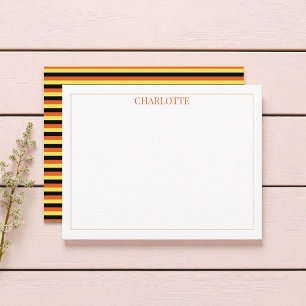 Minimalist gelbe und schwarze Streifen Klassischer Mitteilungskarte