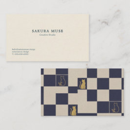 Minimalist Geometric Japanese Business Card   Visitenkarte