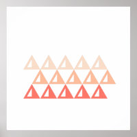Minimalist Geometric Shapes in Red Orange Coral