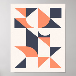 Minimalist Geometric Triangles and Curved Shapes Poster