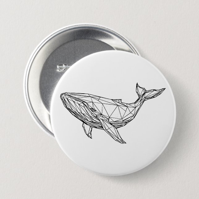 Minimalist Geometric Whale Button (Vorne & Hinten)
