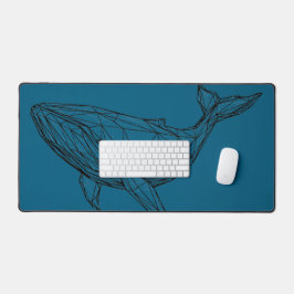 Minimalist Geometric Whale Desk Mat Schreibtischunterlage